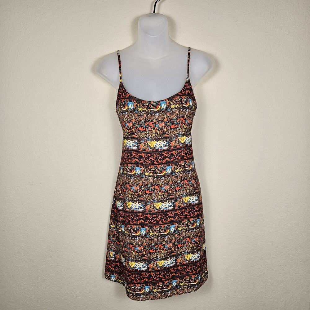 Sam Edelman Slip Dress Graffiti Print Mini Summer Colorful Party Casual Womens M